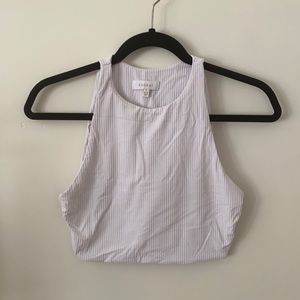 Kookai White Ribbed Tank